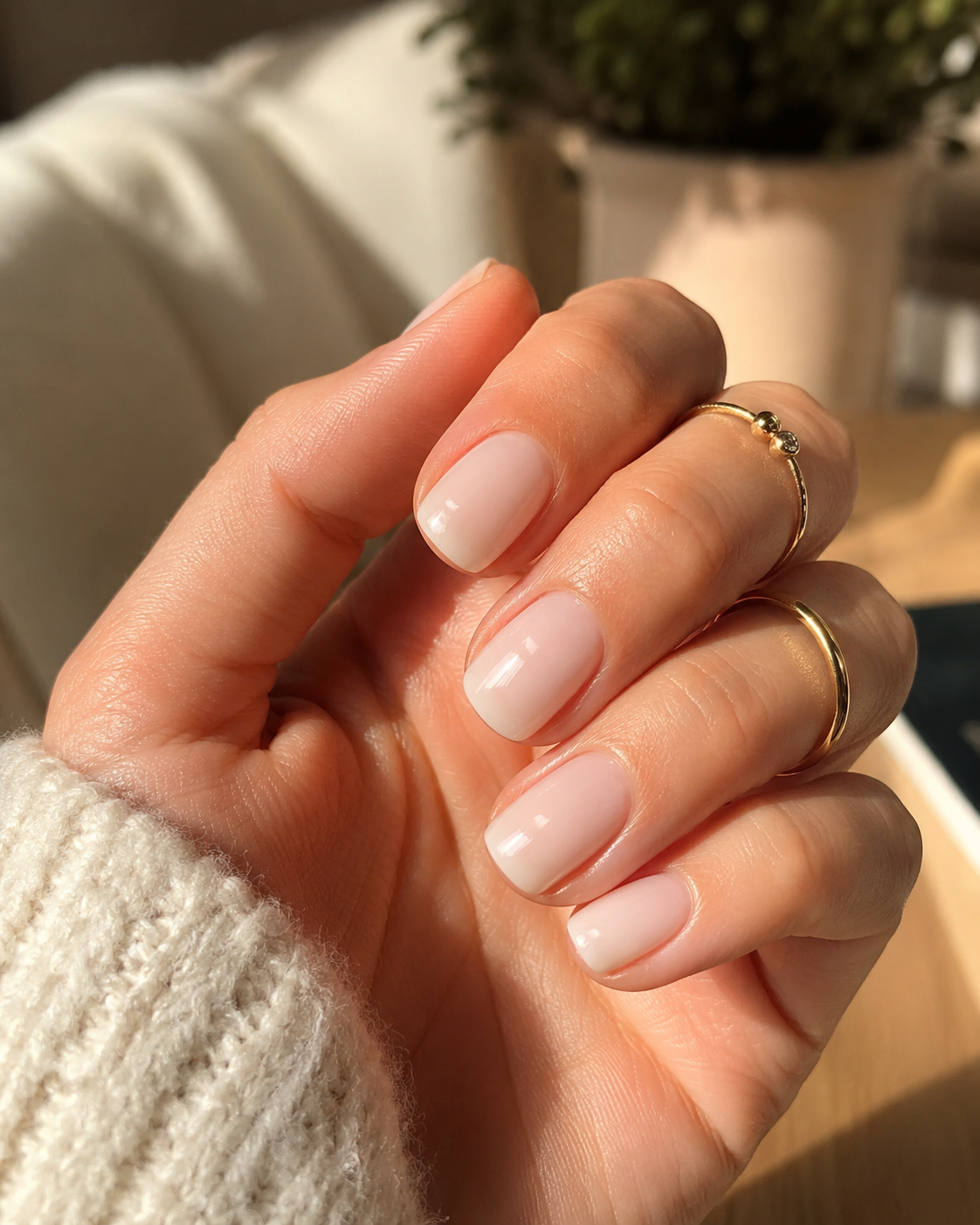 Milky Nude kurze Nägel